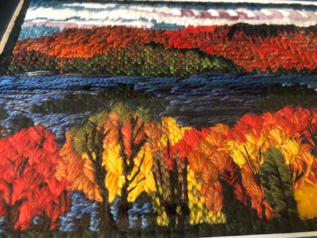 Closeup of canvas stitch
